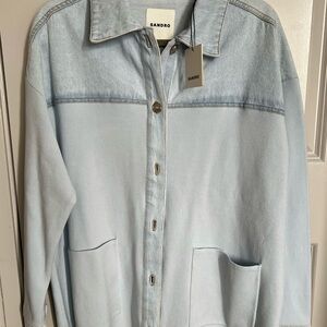 Sandro Sky Blue Jean Jacket